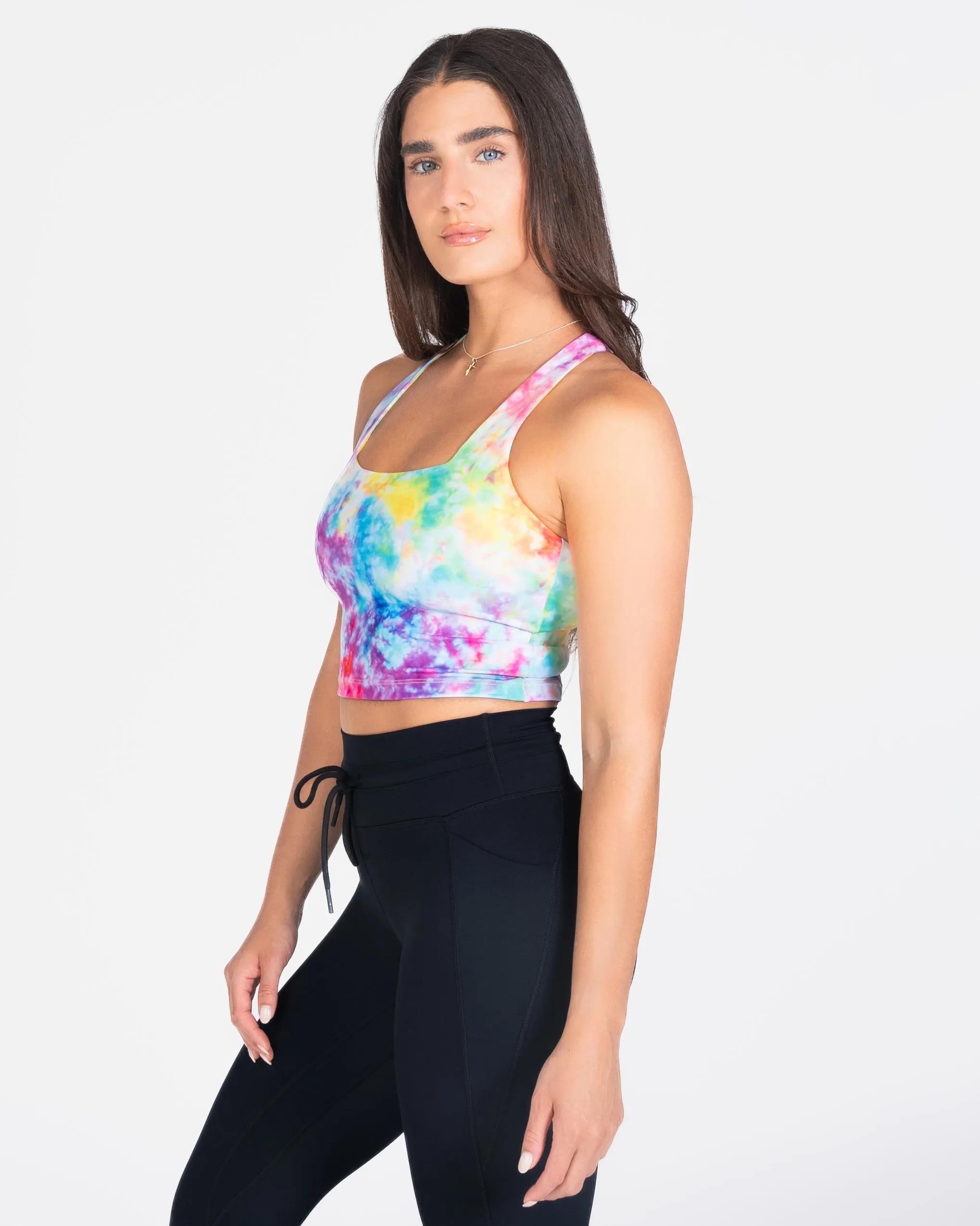 Lux Performance Crop - Rainbow Tie Dye - FINAL SALE