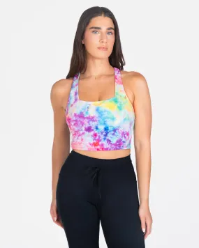 Lux Performance Crop - Rainbow Tie Dye - FINAL SALE