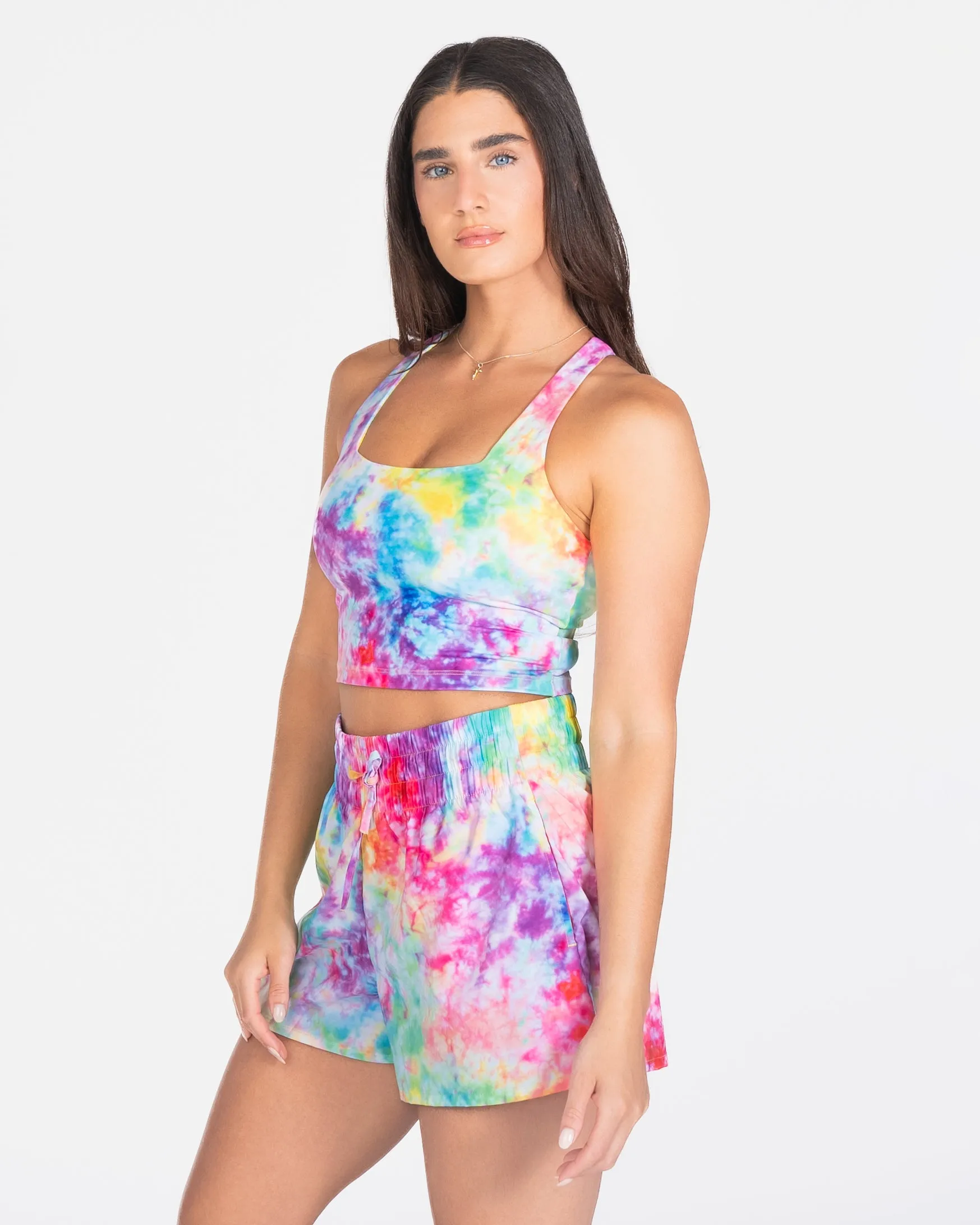 Lux Performance Crop - Rainbow Tie Dye - FINAL SALE