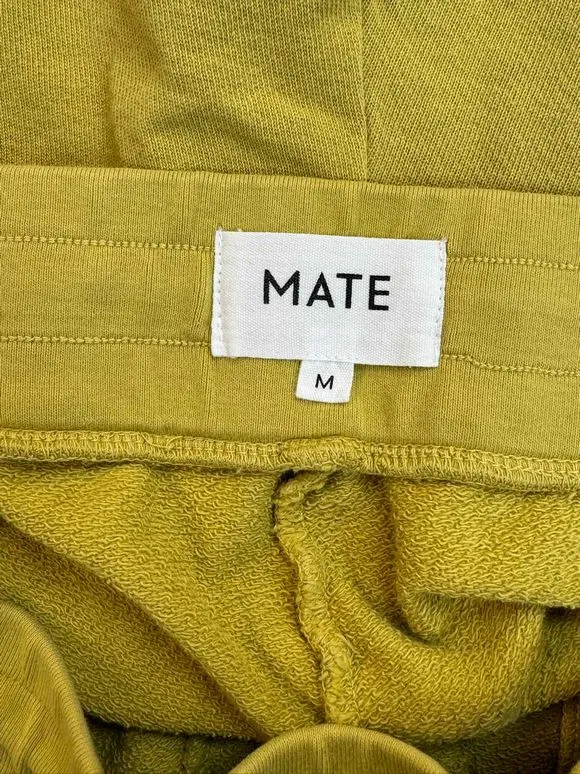 MATE ORGANIC CROP MUSTARD SWEATSHIRT SHORTS SIZE M