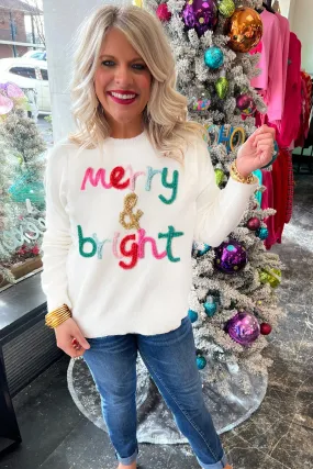 Merry & Bright White Sweater