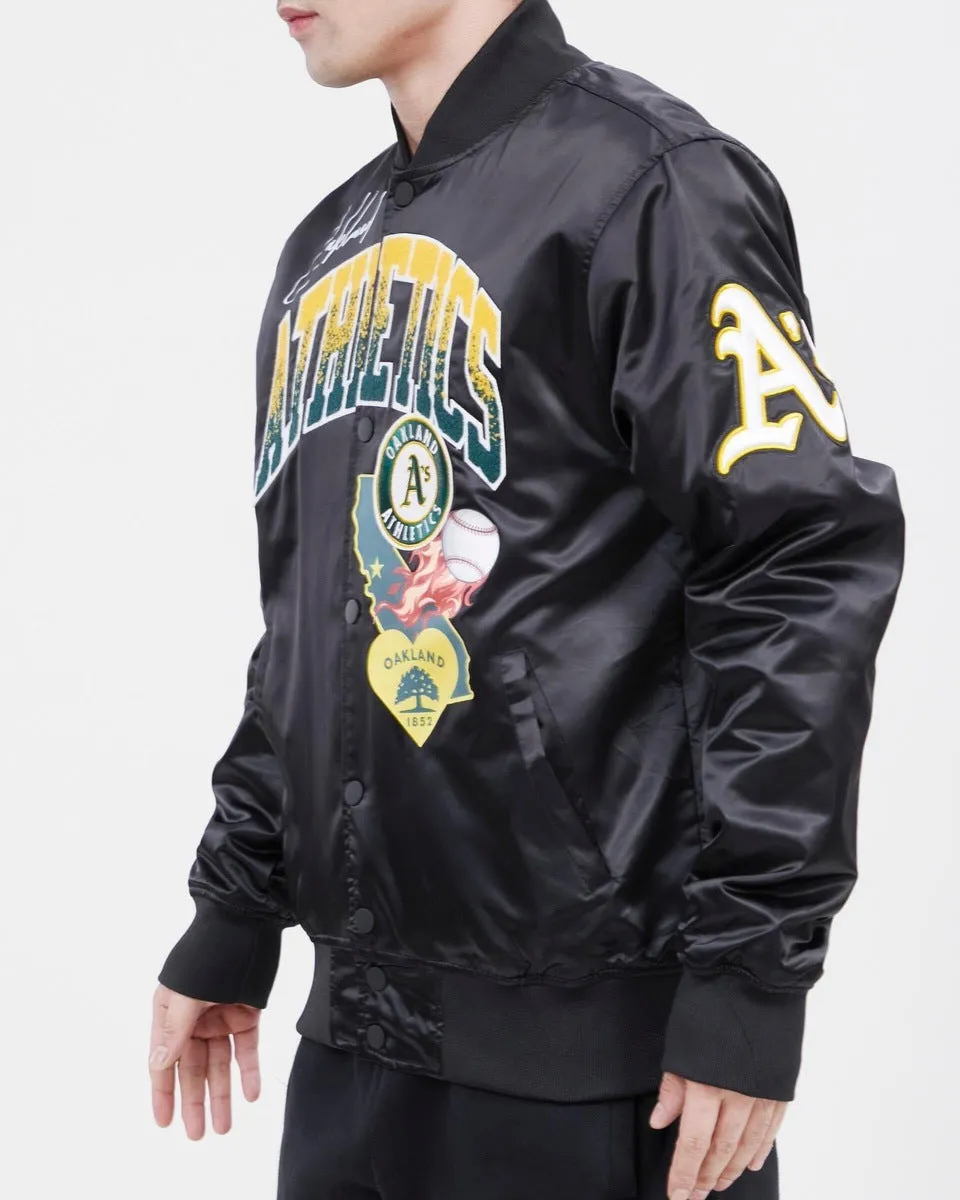 MLB OAKLAND ATHLETICS HOMETOWN MEN'S TRACK JACKET (BLACK)