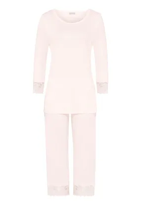 Moments Lace Trim Cotton Pajama Set | Crystal Pink 77928-1334