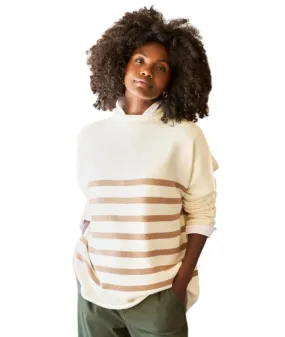 Monterey Sweater- Cream with Camel Stripe