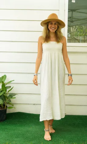 Natural White Double Gauze Cotton Dress