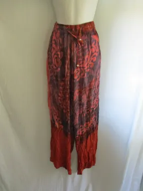 NEW ADVANCE APPARELS Drawstring Pant Batik Boho Festival Hippy PEACH RED OS