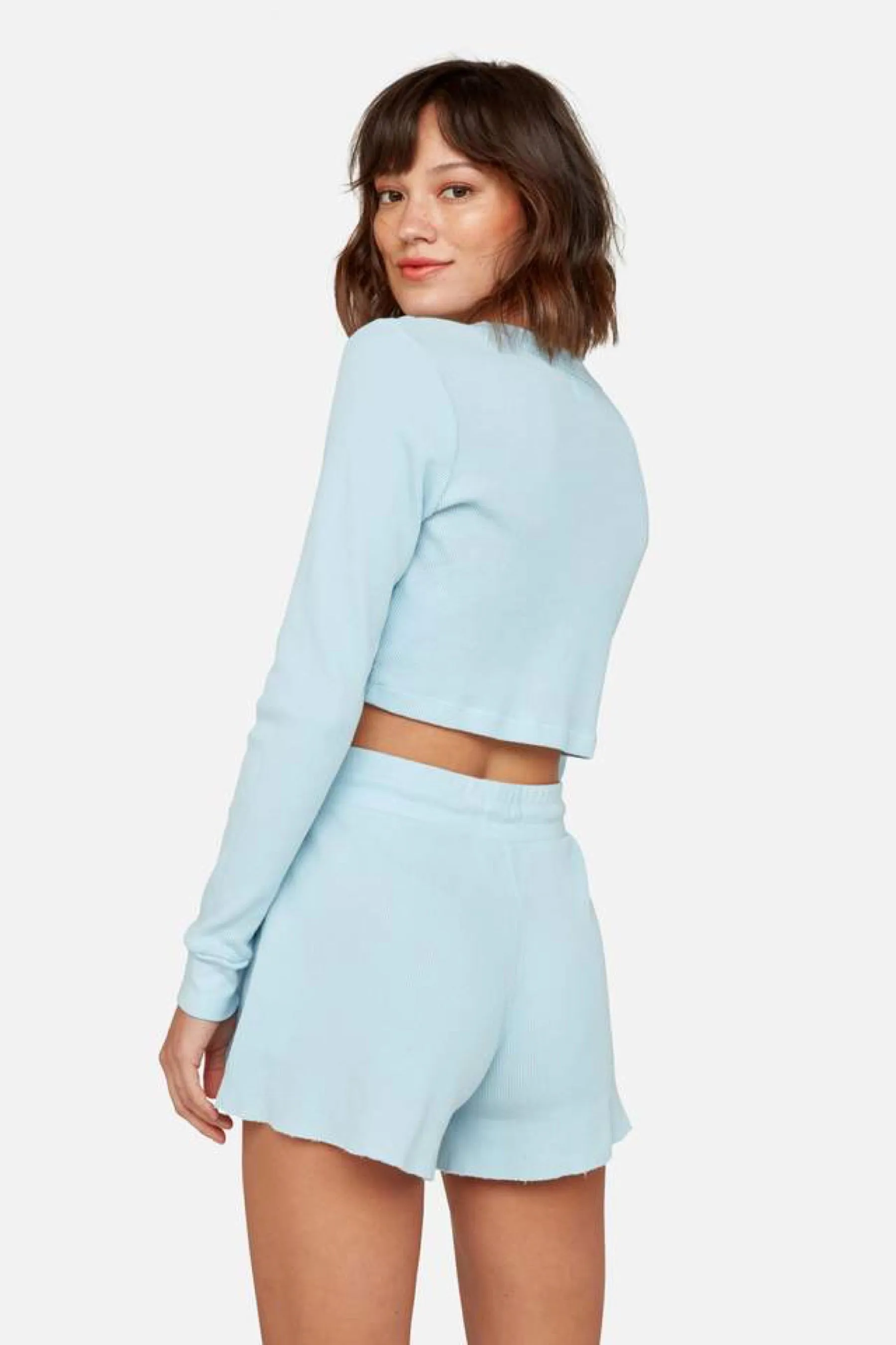 Pale Blue Lane Crop Thermal