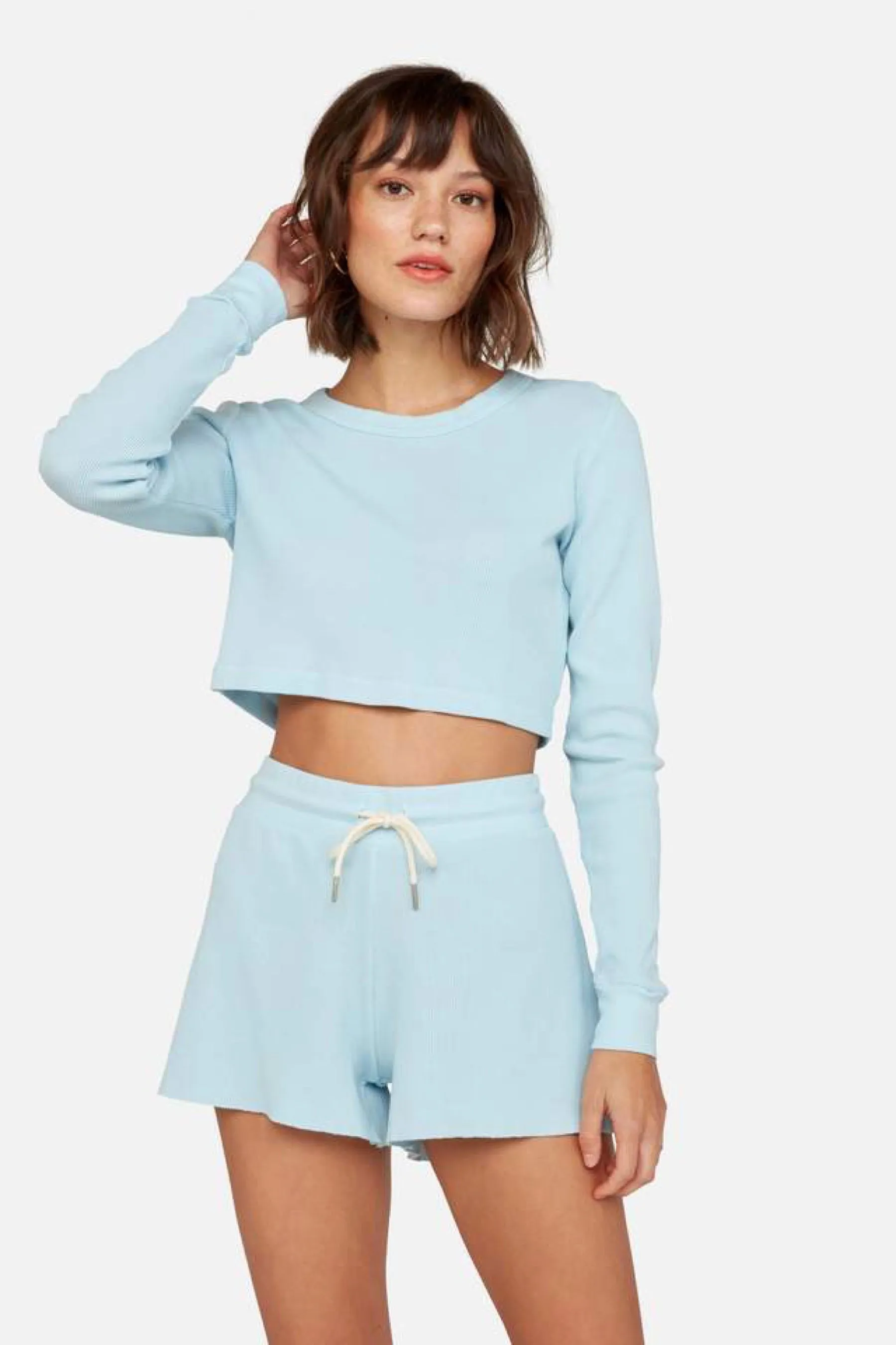 Pale Blue Lane Crop Thermal