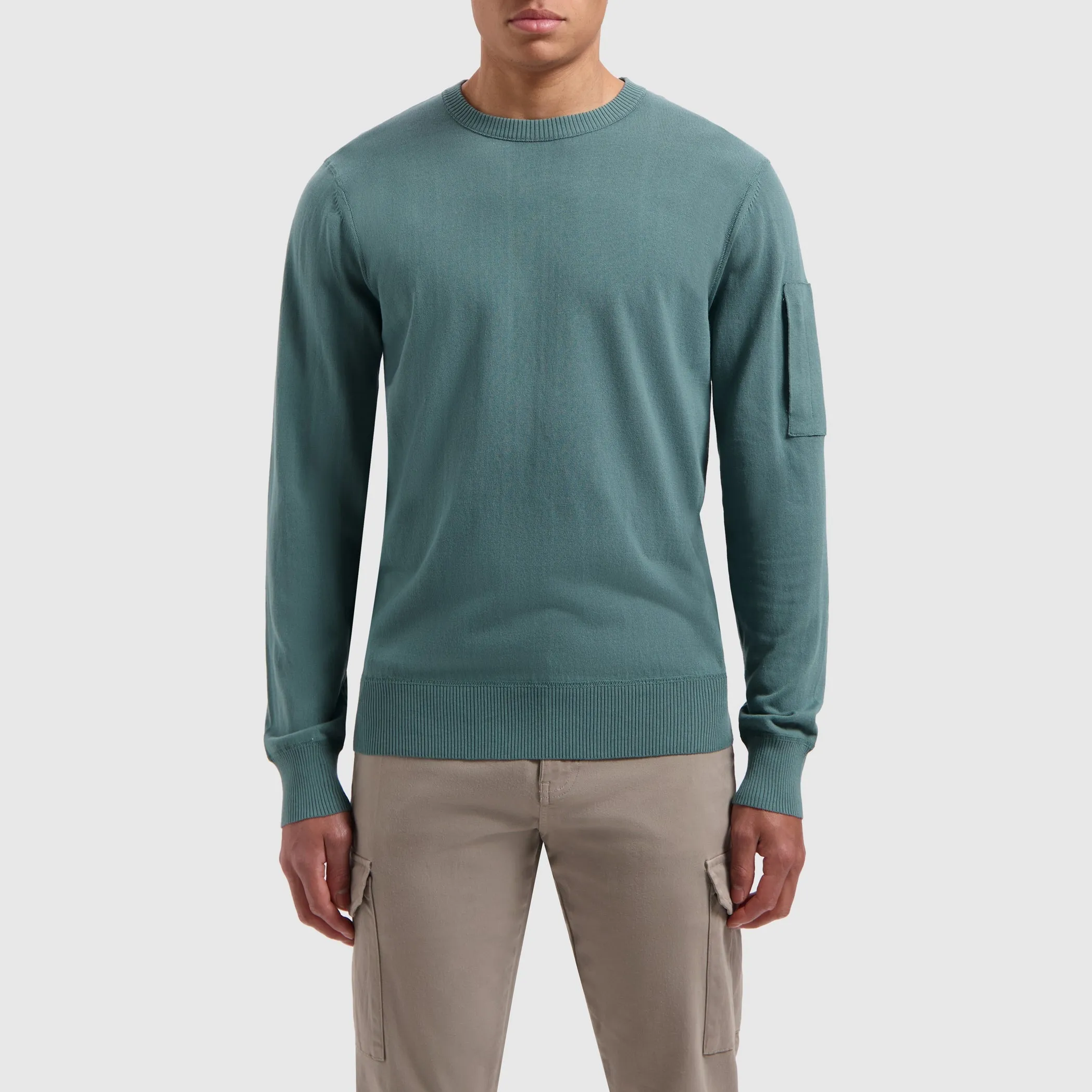 Pocket Sleeve Knitwear Sweater | Faded Green