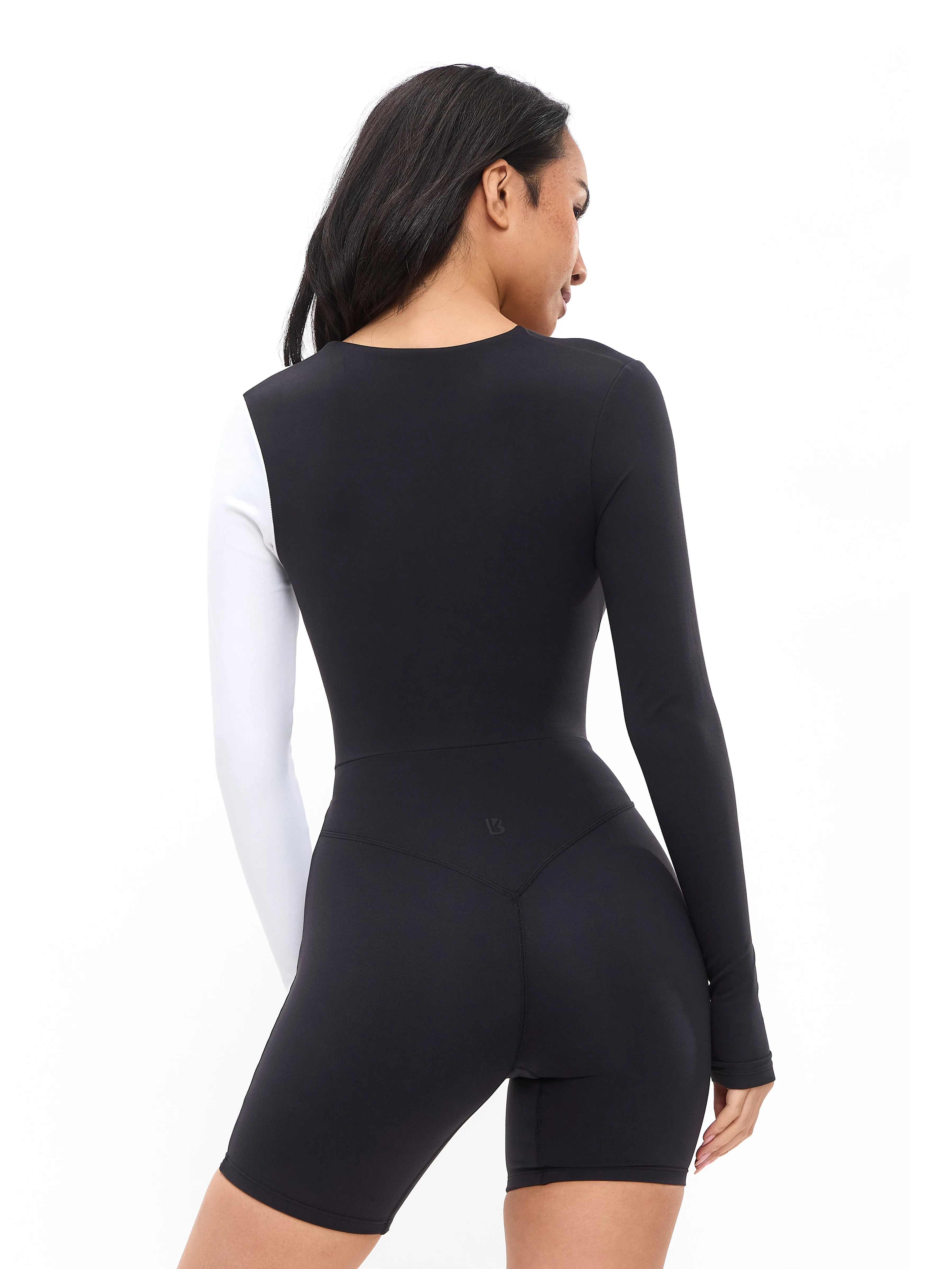 Poshknit Wrap Bodysuit - Black / White