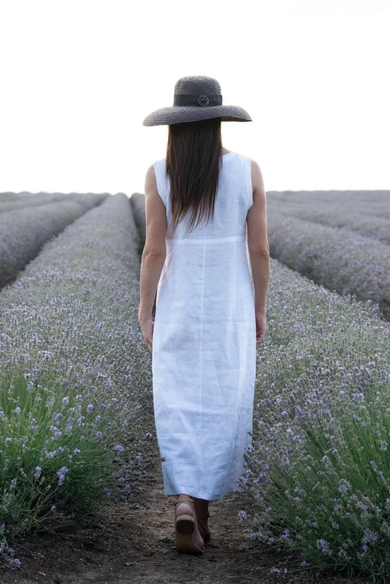 PRIMA Long Sleeveless Linen Dress