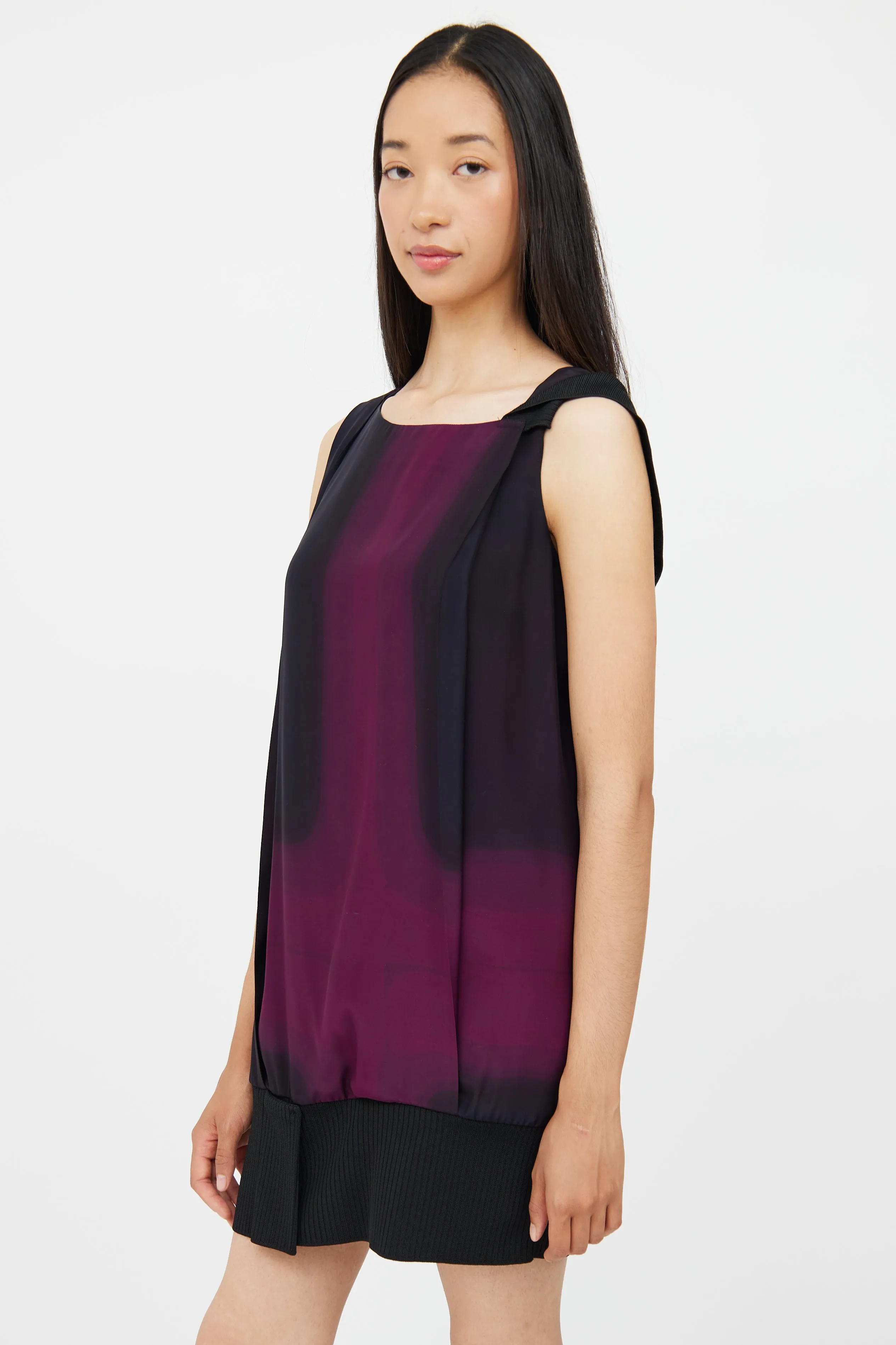 Purple & Black Tunic Top