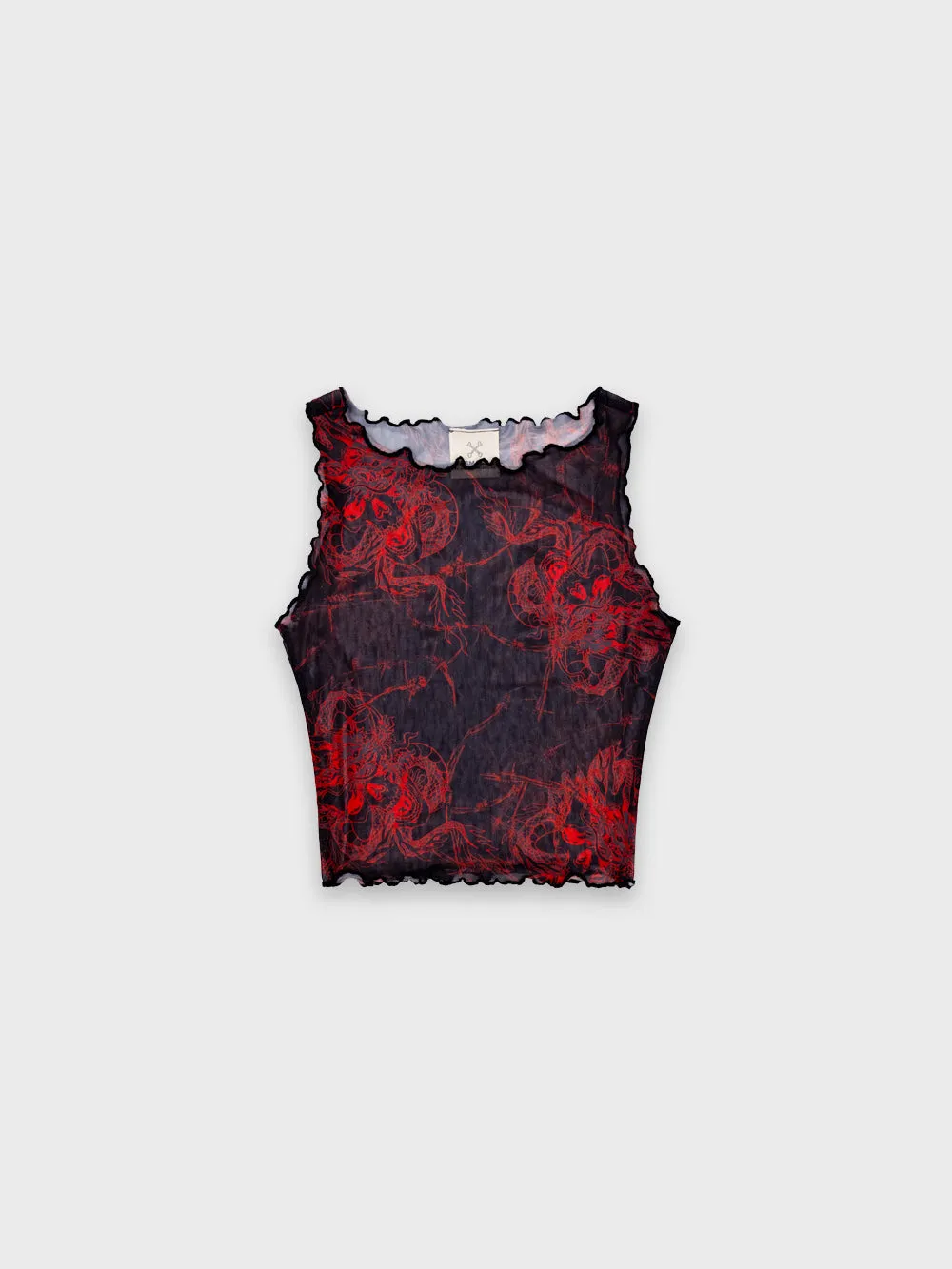 Red Dragon Sheer Top