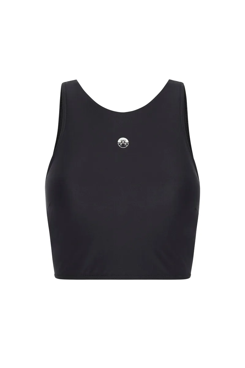 Rhône High Neck Sports Bra Crop Top  Lava Stone