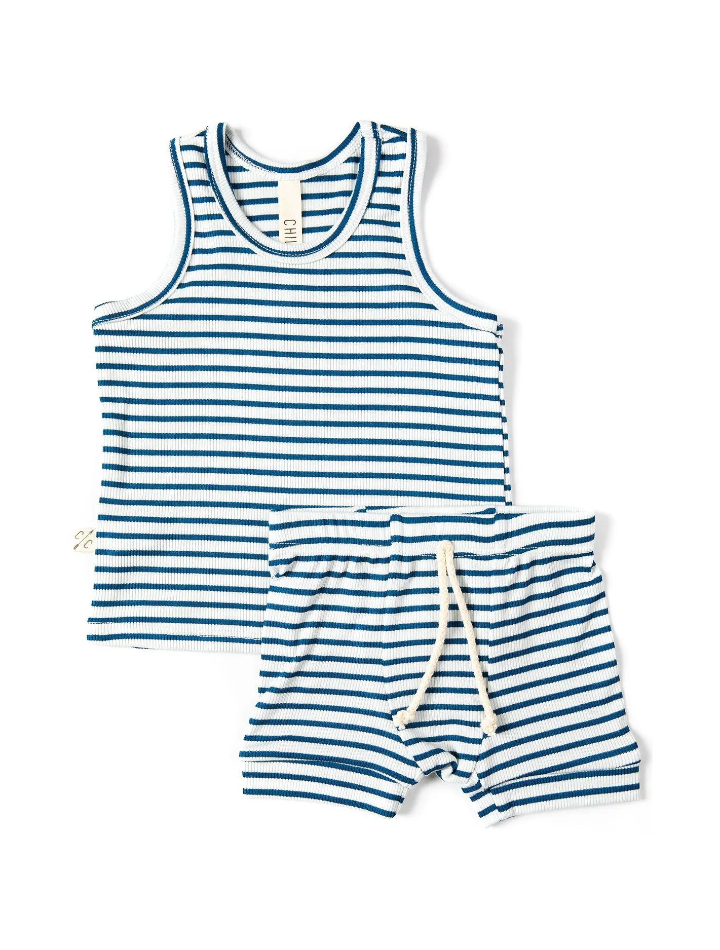 rib knit tank top CO - royal stripe