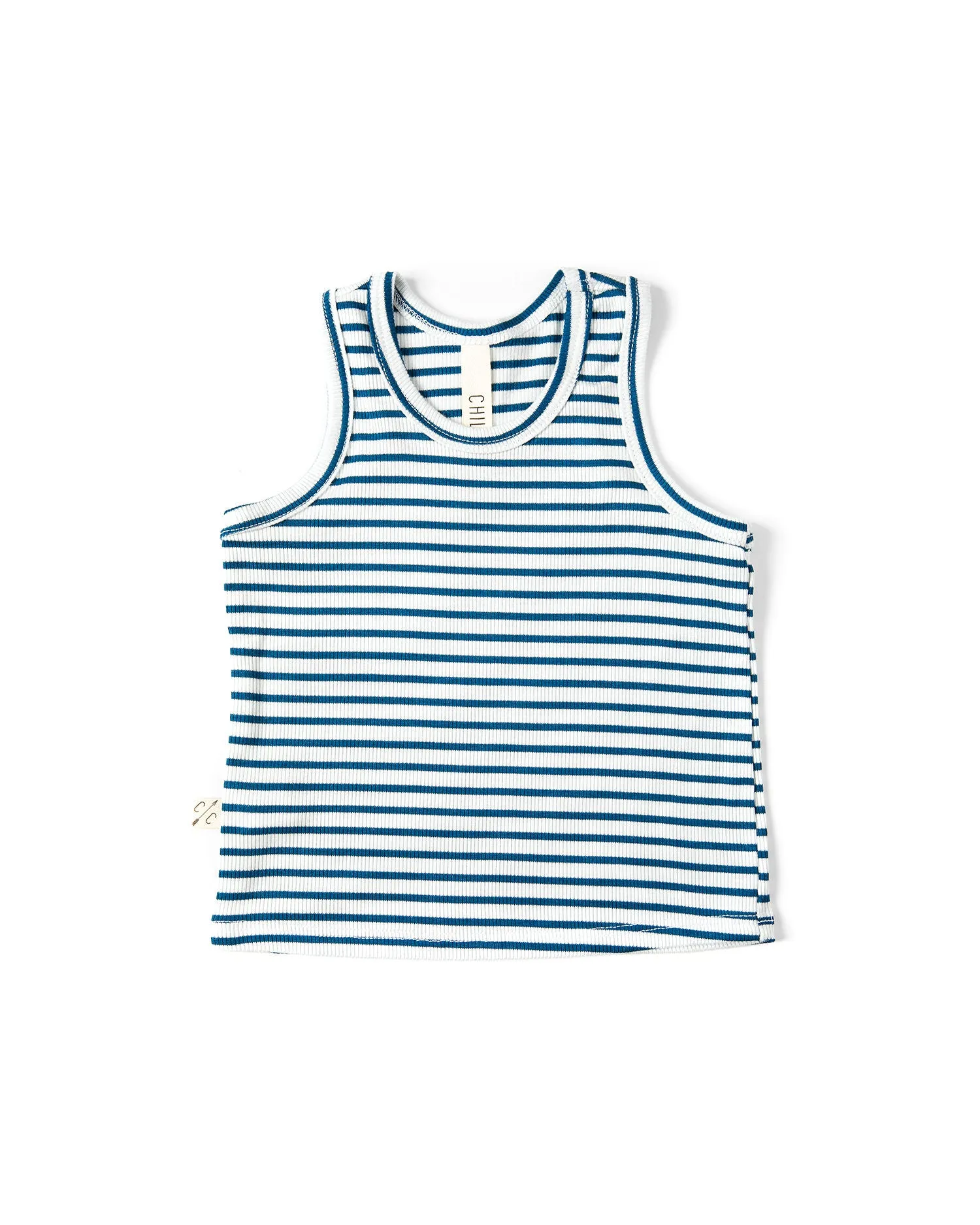 rib knit tank top CO - royal stripe