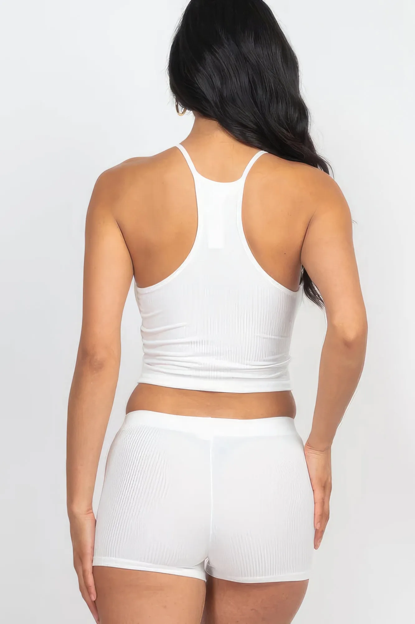 Ribbed Crop Cami Top & Women's Shorts Set