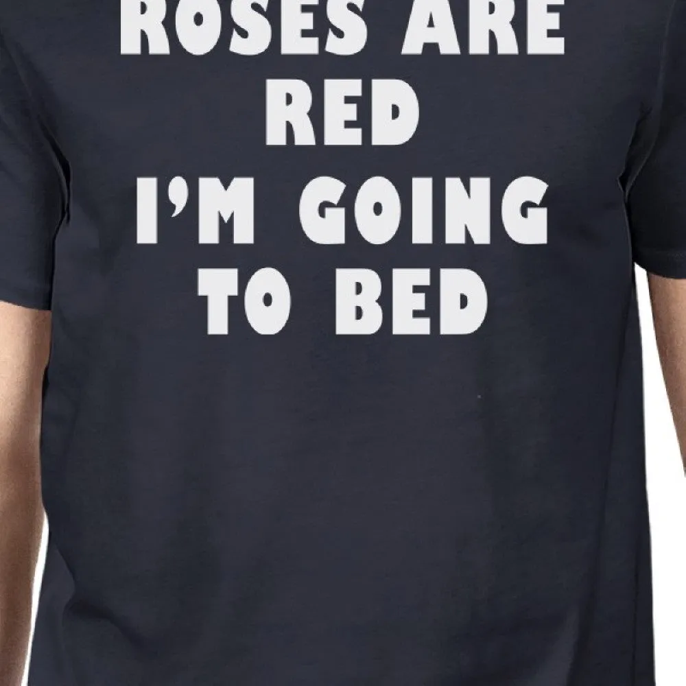 Roses Are Red Mens Navy T-shirt Unique Design Short Sleeve Shirt