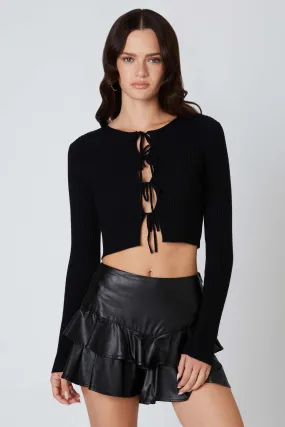 Ruffled Leather Skirt