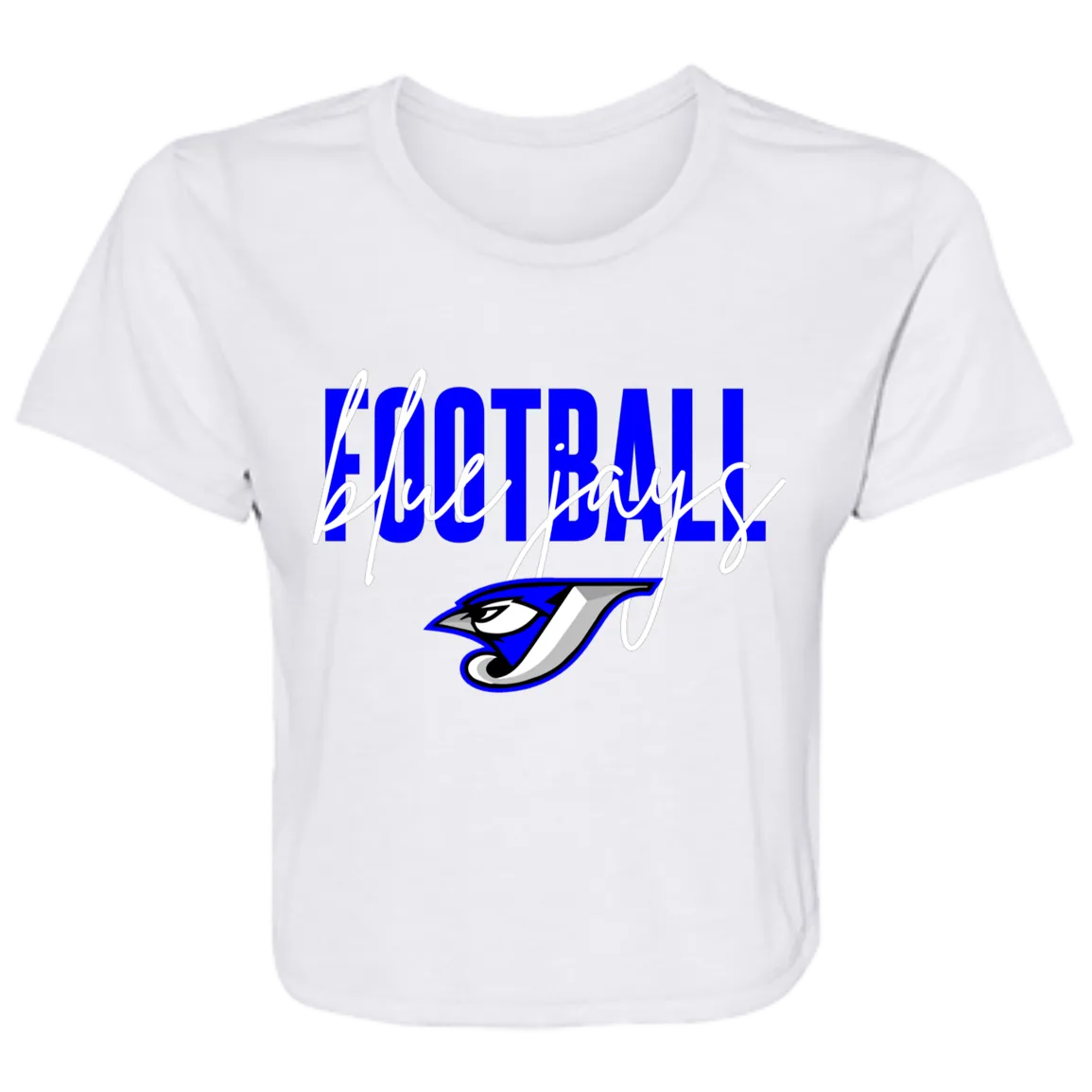 Script Football B8882 Ladies' Flowy Cropped Tee