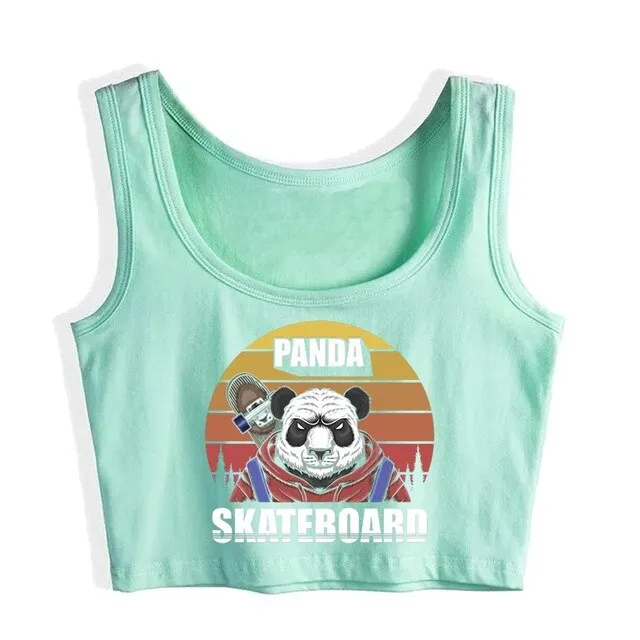 Skateboard Panda Crop Top <br>Panda Crop Top