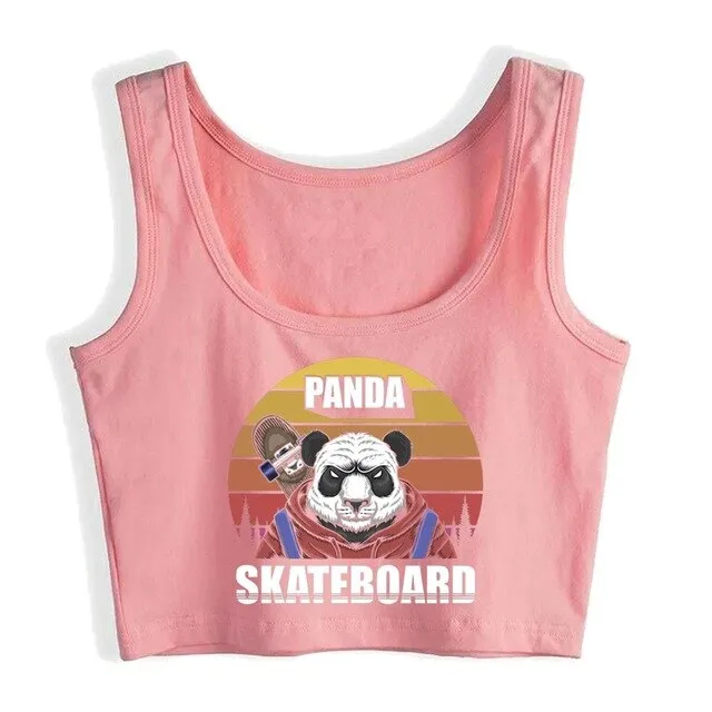 Skateboard Panda Crop Top <br>Panda Crop Top