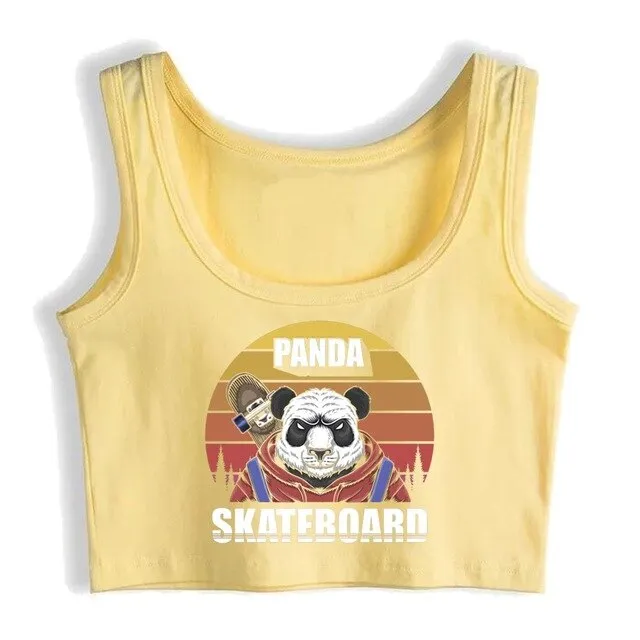 Skateboard Panda Crop Top <br>Panda Crop Top