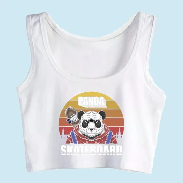 Skateboard Panda Crop Top <br>Panda Crop Top