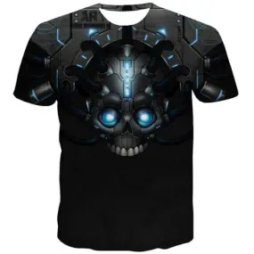 Skull T-shirt Men Military T shirts Funny Metal T-shirts Graphic Hip Hop T-shirts 3d Rock Tshirt Printed Short Sleeve summer