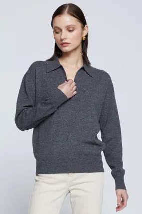 Stateside Johnny Collar Sweater in Charcoal