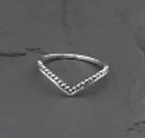 Sterling Silver Chevron Adjustable Millgrain Ring