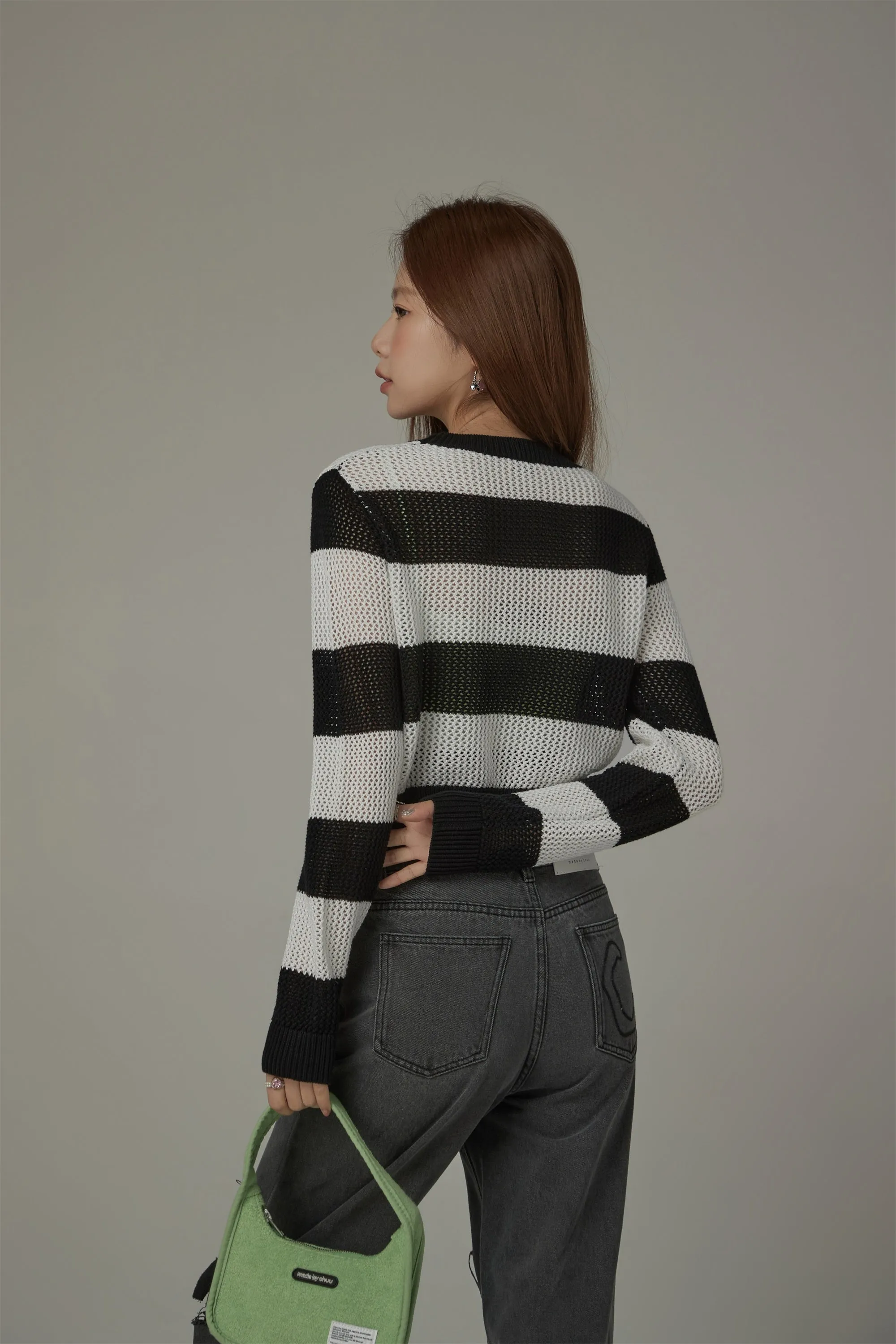 Striped Cropped Knit Top