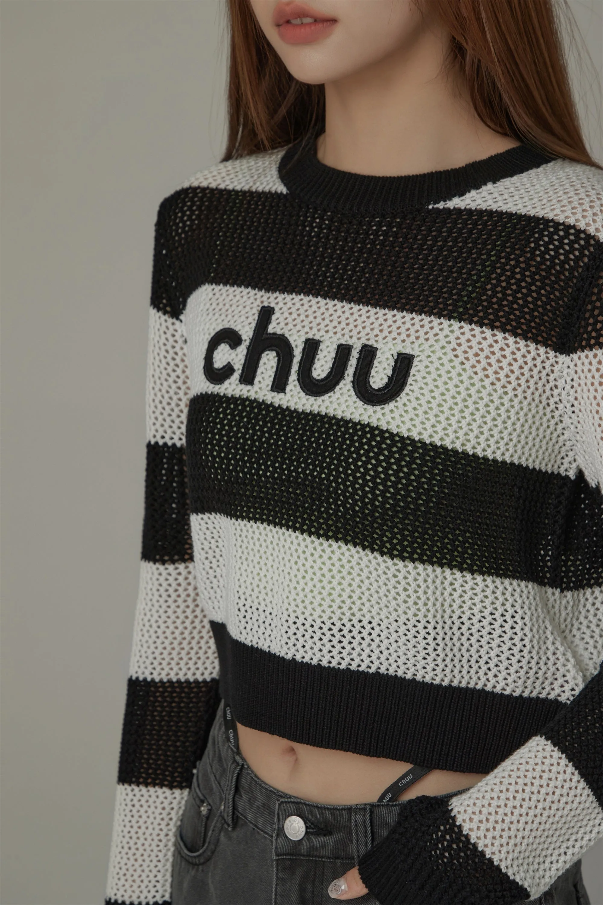 Striped Cropped Knit Top