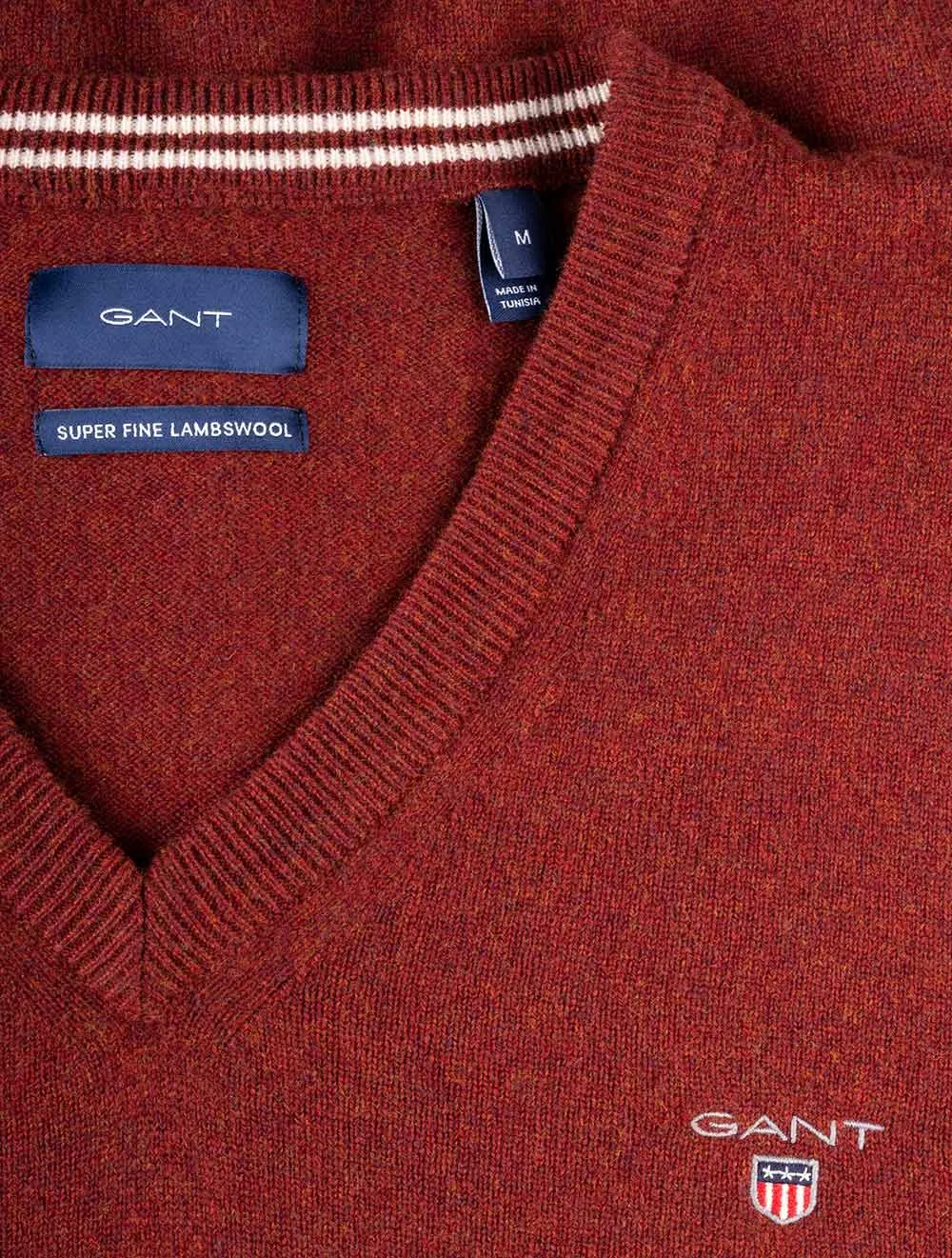 Super Fine Lambswool V-Neck Sweater Royal Port Red