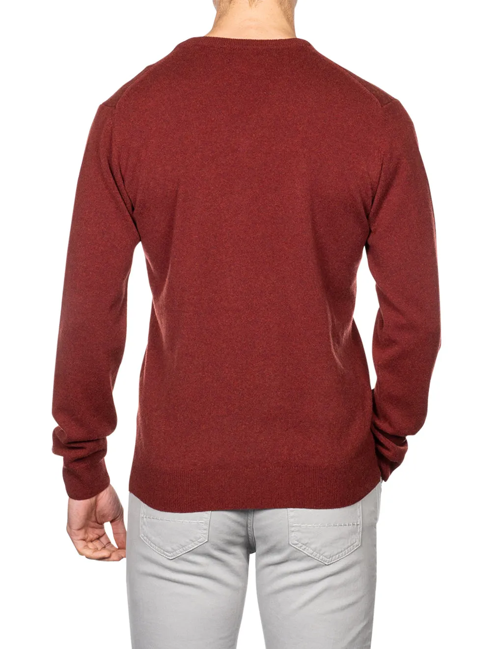 Super Fine Lambswool V-Neck Sweater Royal Port Red