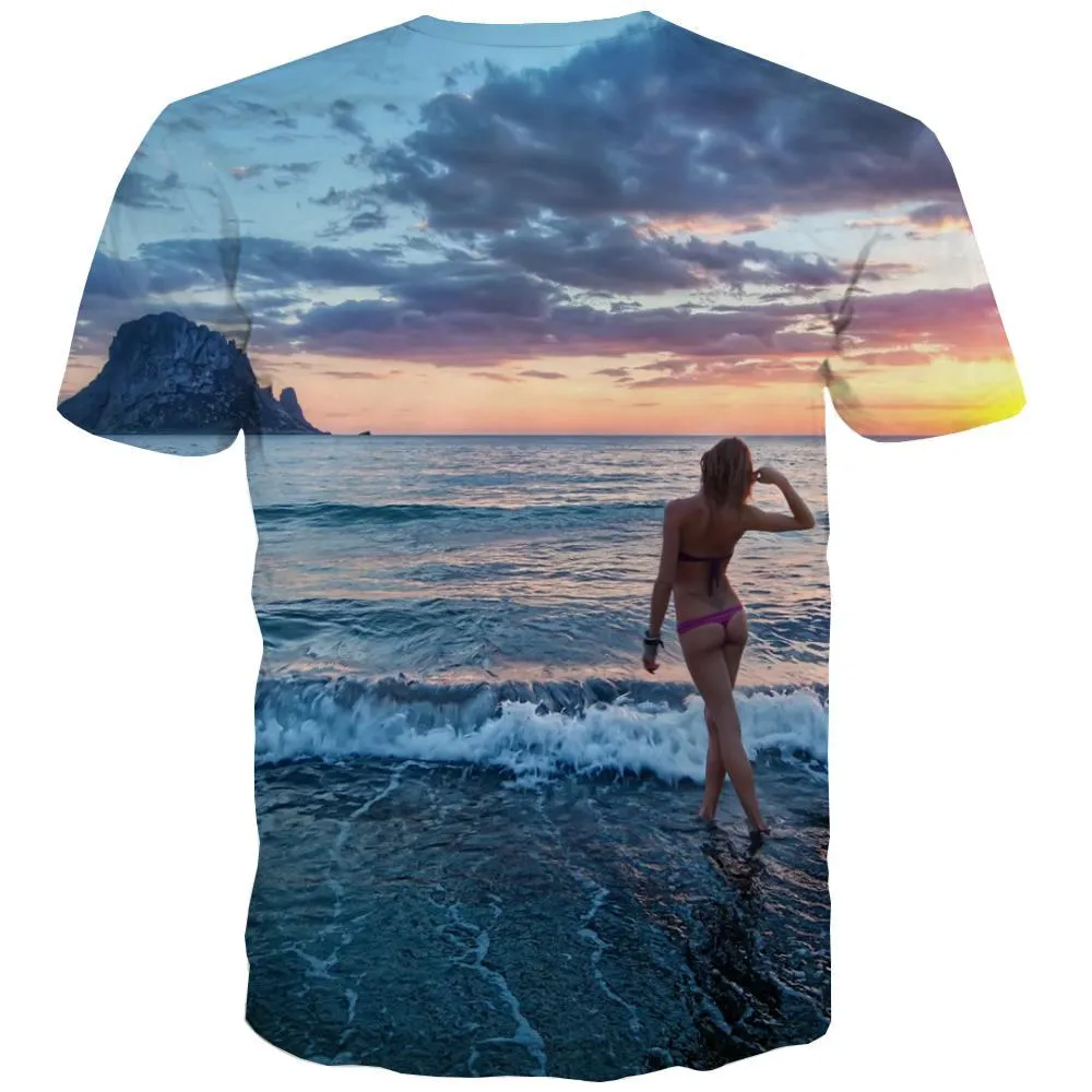 surf T shirts Men The sea T-shirts 3d sport Tshirts Cool Cool T shirts Funny