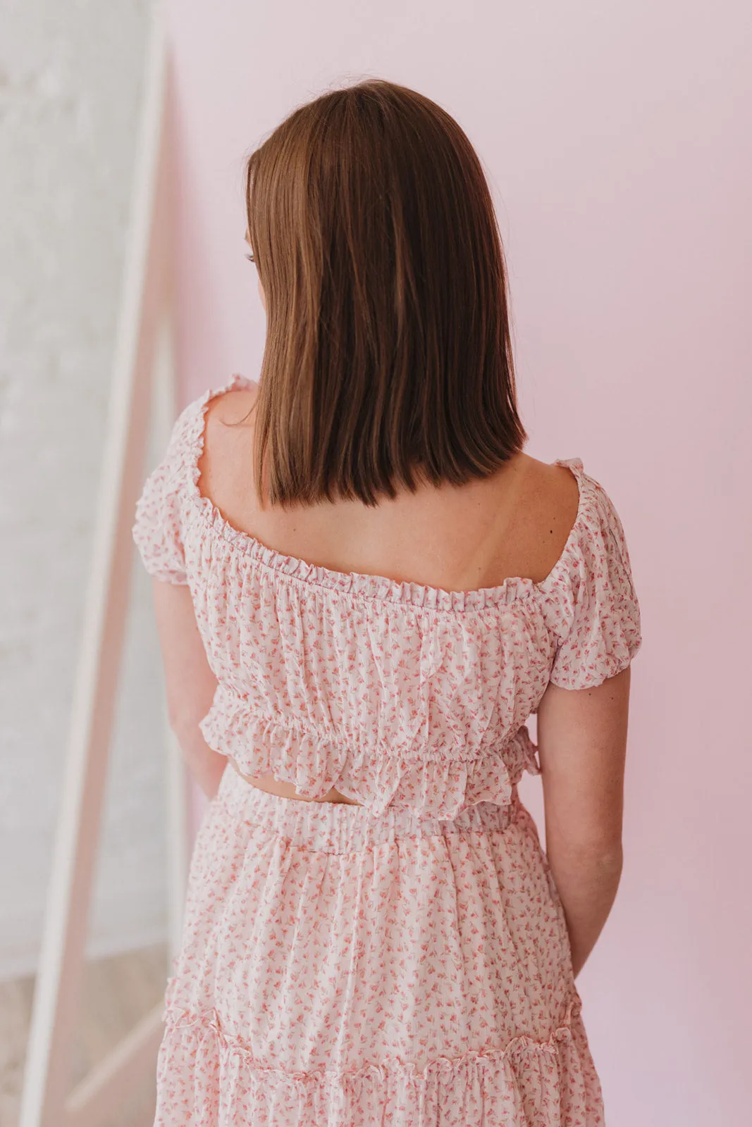 Sweet Blossom Light Pink Crop Top