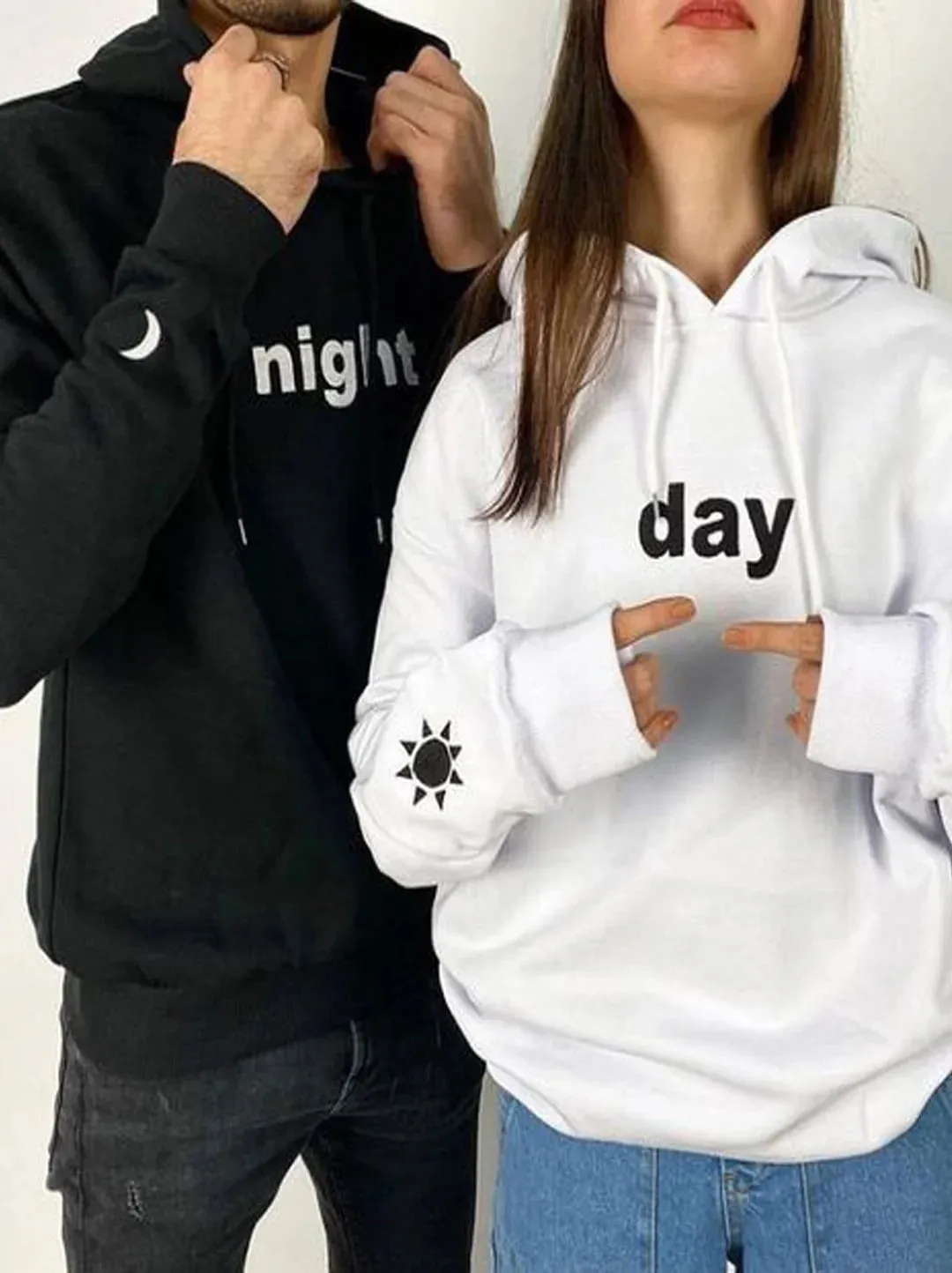 SXV  'day night combo’ Printed Cool Aesthetic Sweatshirt Hoodie