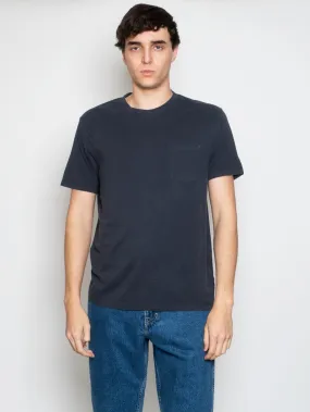 T-shirt con Taschino Applicato Blu Notte