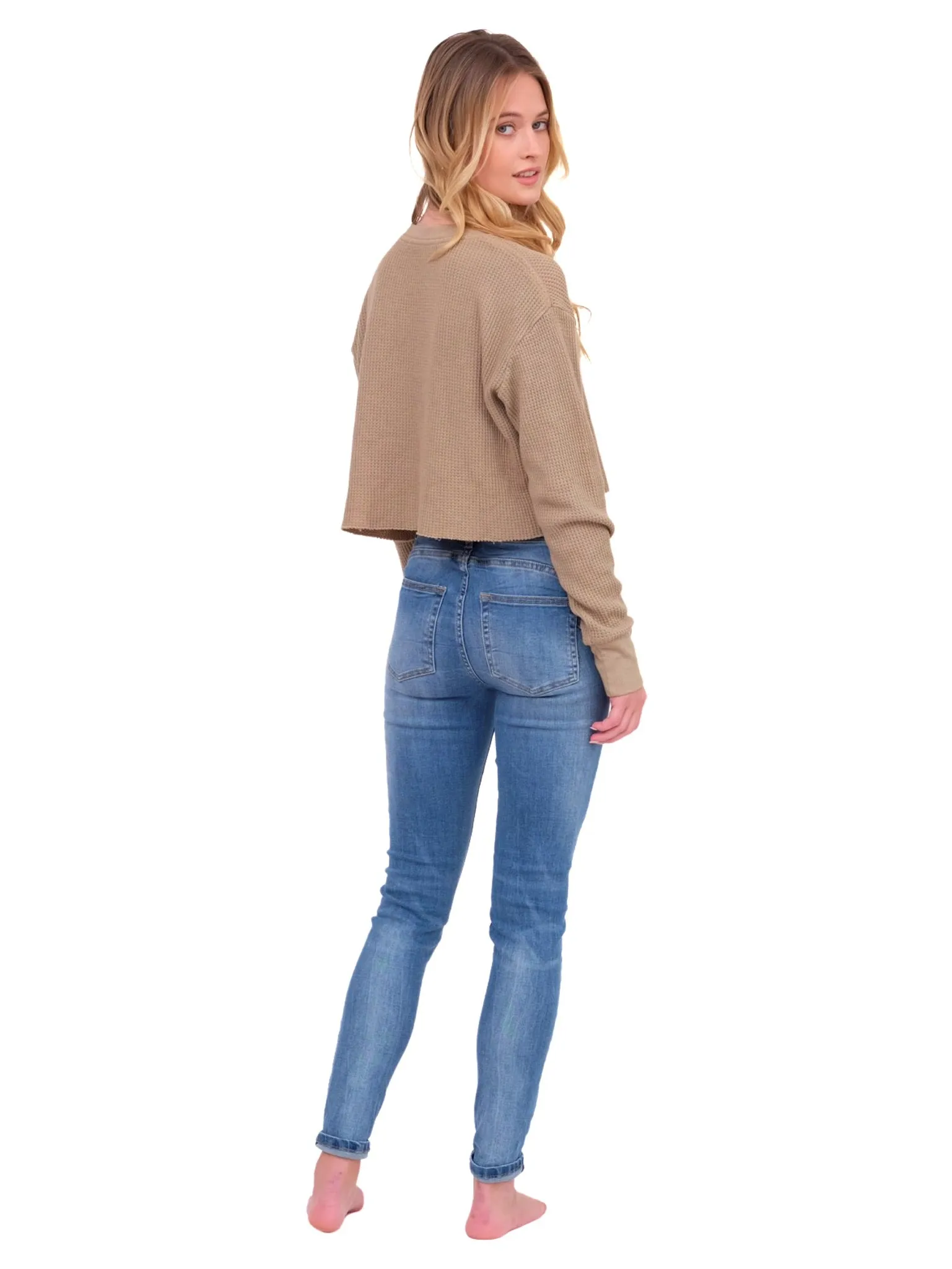 Taupe Thermal Crop Top