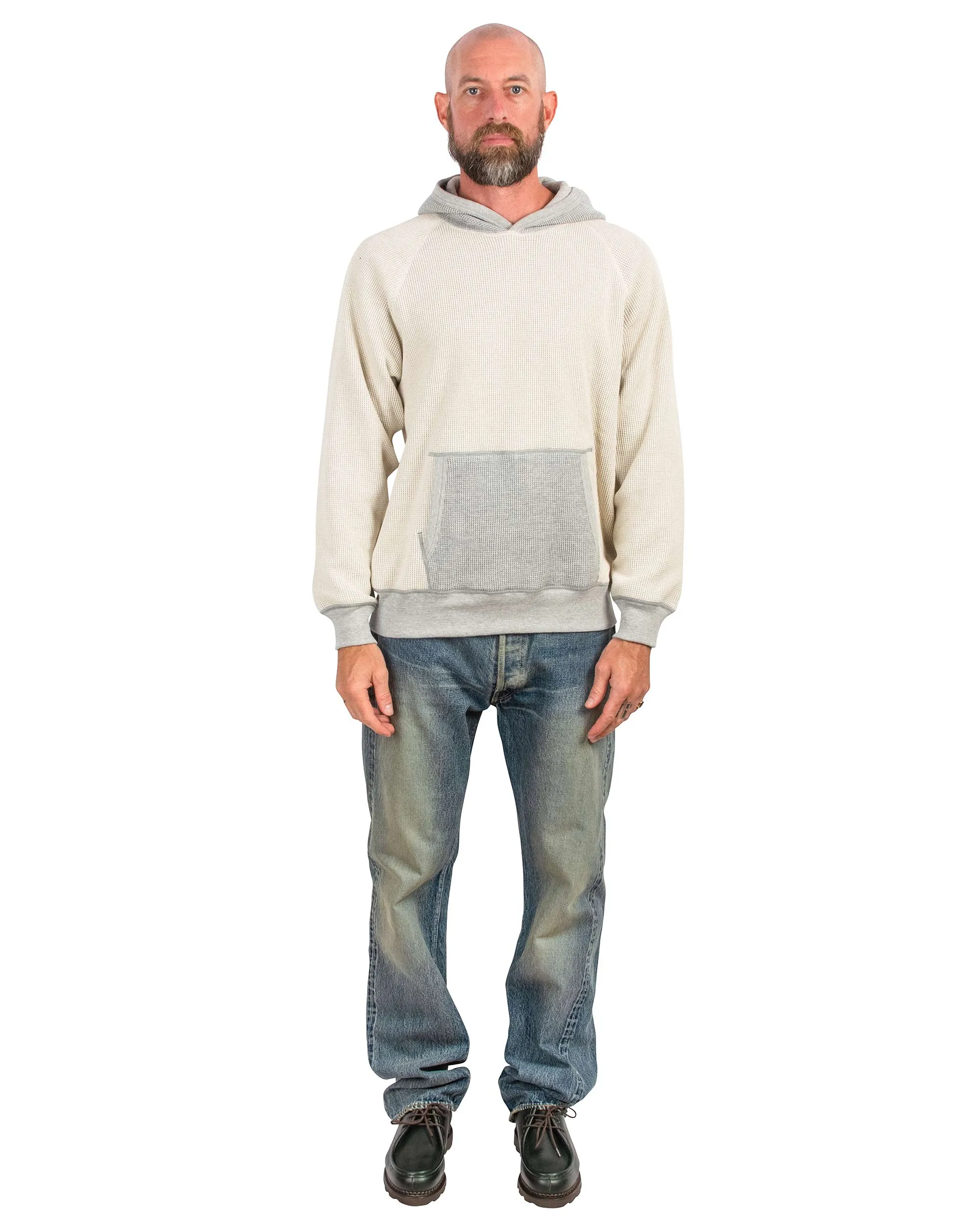 The Real McCoy's MC22005 Thermal Sweatshirt (Two-Tone) Grey