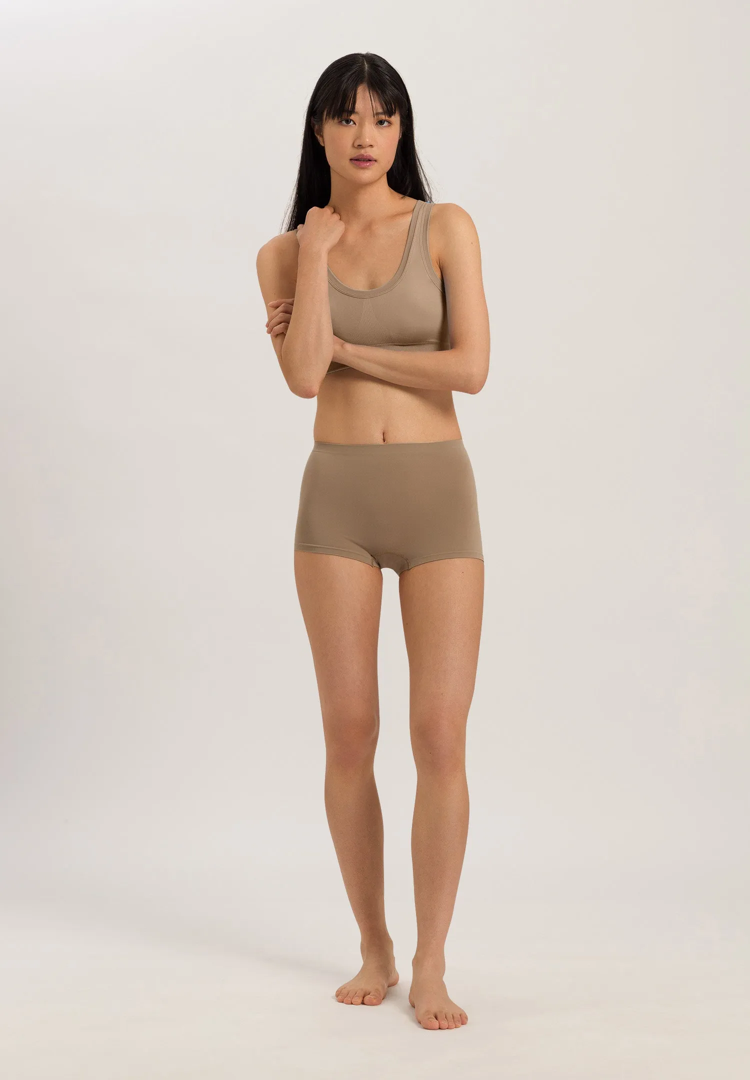 Touch Feeling Crop Top Padded | Deep Taupe 71806-2828