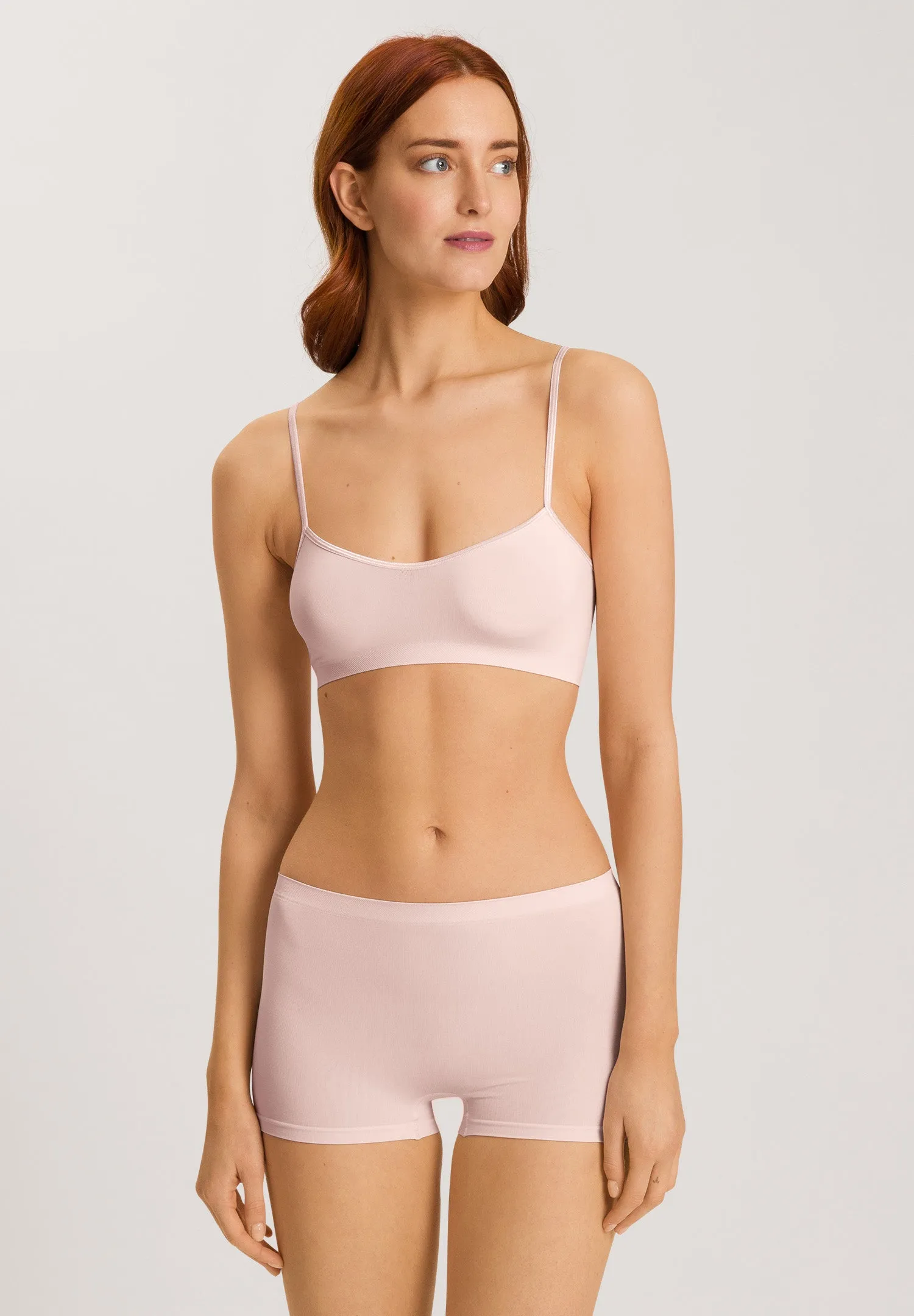 Touch Feeling Spaghetti Crop Top | Rose Cream 71824-1393