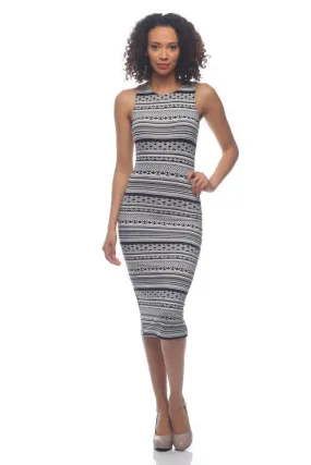 Tribal Print Bodycon Dress