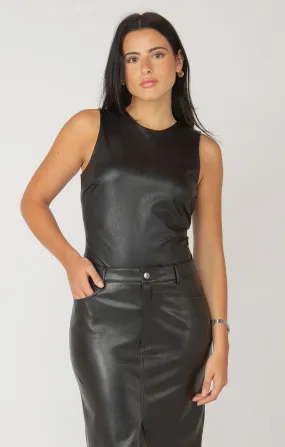 Trina Faux Leather Bodysuit