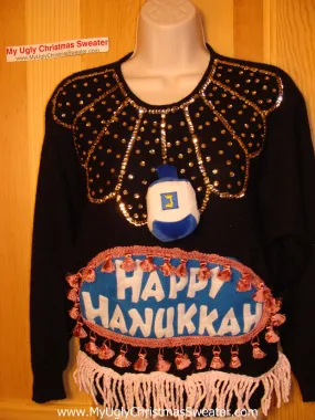 Ugly Christmas Sweater Party Hanukkah Sweater Vintage 80s (j170)