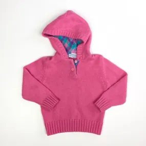 Vintage OshKosh Bright Pink Hooded Sweater 4T