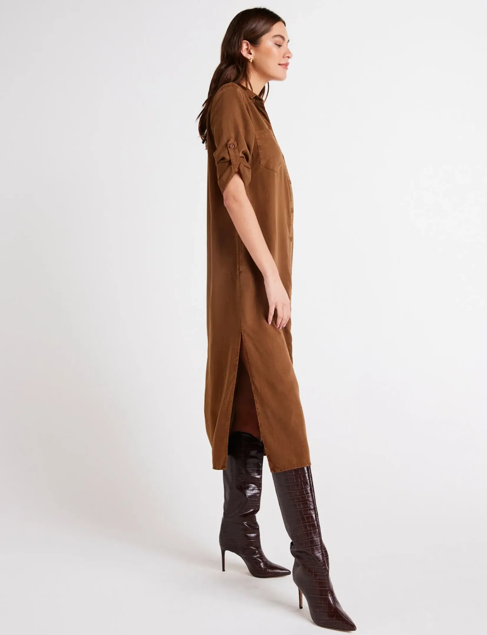 Western Yoke Duster Dress, Twilight Gold