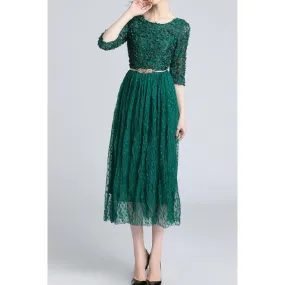 Women beautiful lace covering the long dres - C2026