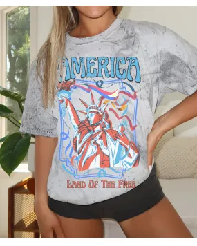 Women's 4th Of July America Unisex -Size July Fourth T-Shirt, Comfort Colors Color Blast® Garment-Dyed Tee,